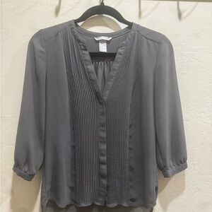 H&M Charcoal Blouse with Pleats
